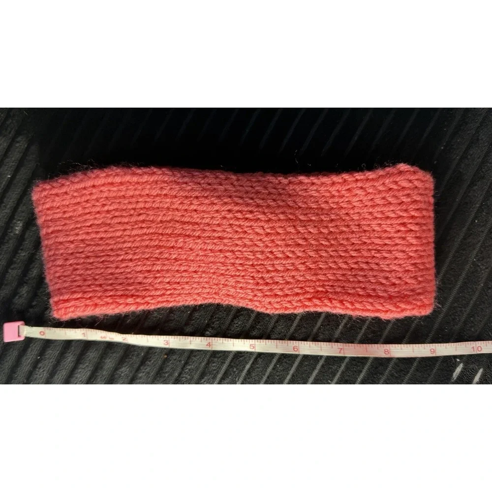 Handmade Crochet Twisted Ear Warmer Headband Coral Winter Head Wrap